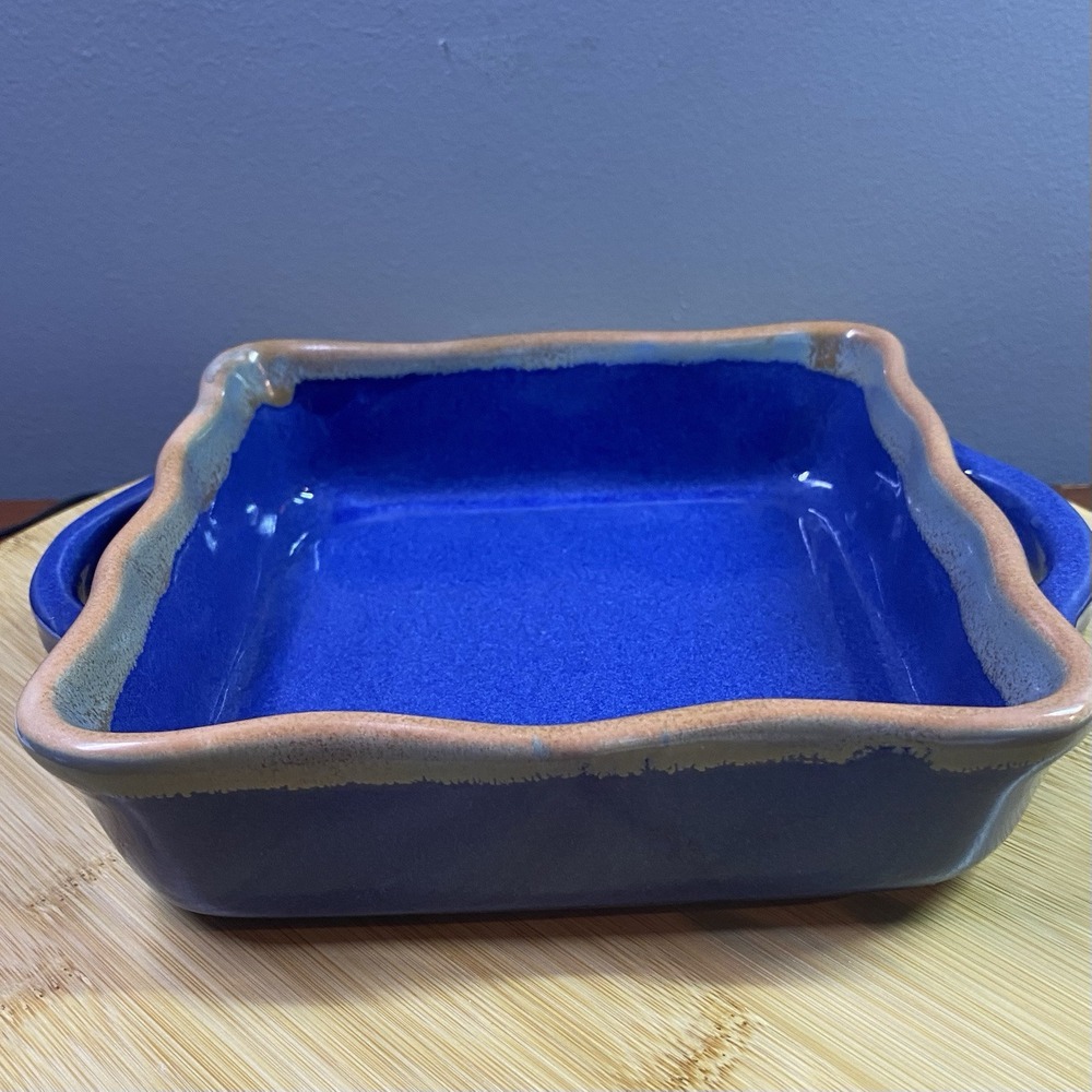 NANTUCKET Square Dark Blue Casserole‎ Baking Dish Serving 6x6x2-great Condition - Picture 3 of 8